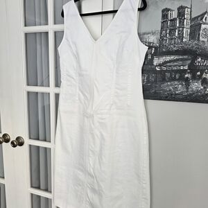 J. Crew White Denim Midi Dress